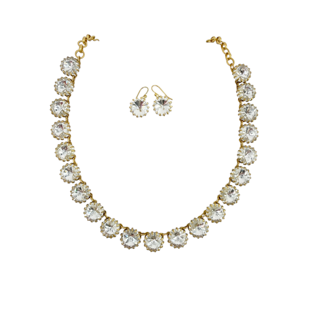 J.CREW Crystal Venus Flytrap Statement Necklace & Earring Set J.CREW