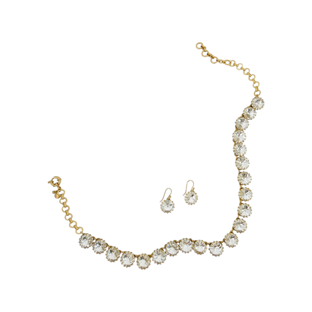 J.CREW Crystal Venus Flytrap Statement Necklace & Earring Set J.CREW