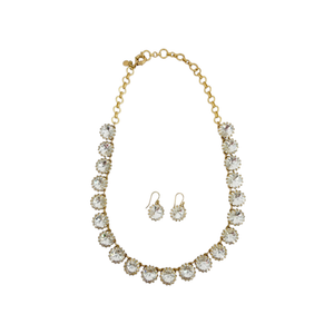 J.CREW Crystal Venus Flytrap Statement Necklace & Earring Set
