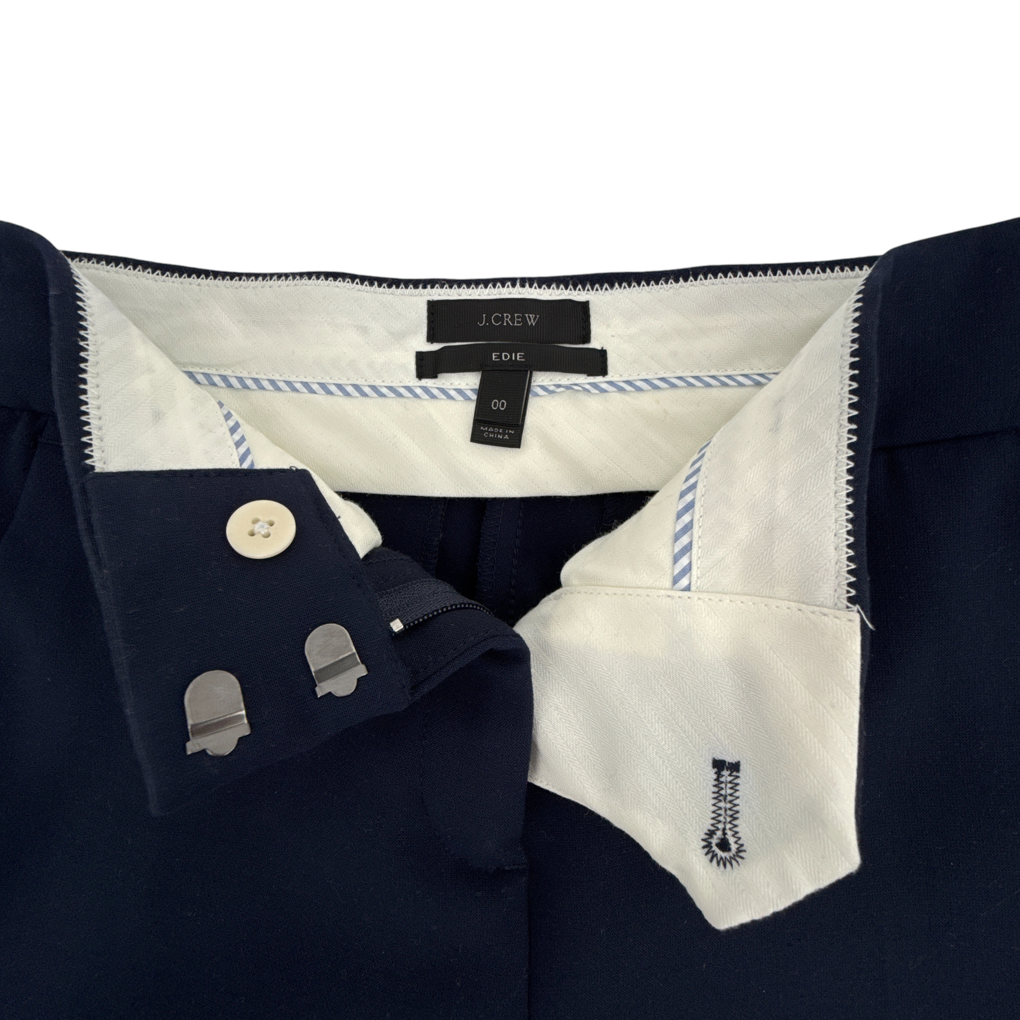 J.CREW Edie Full Length Trouser in Four Season Stretch in Navy 00 J.CREW
