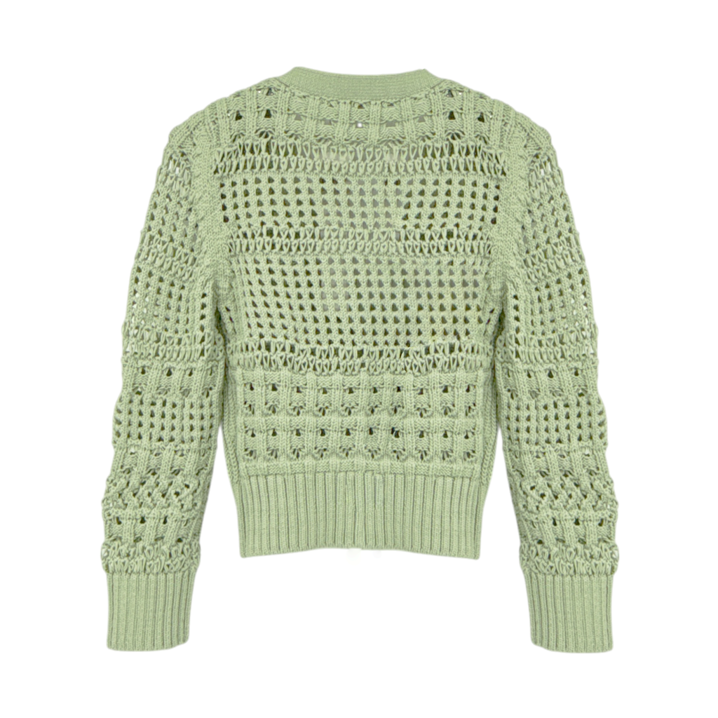 JONATHAN SIMKHAI Ambrose Crochet Cardigan in Sage S Jonathan Simkhai
