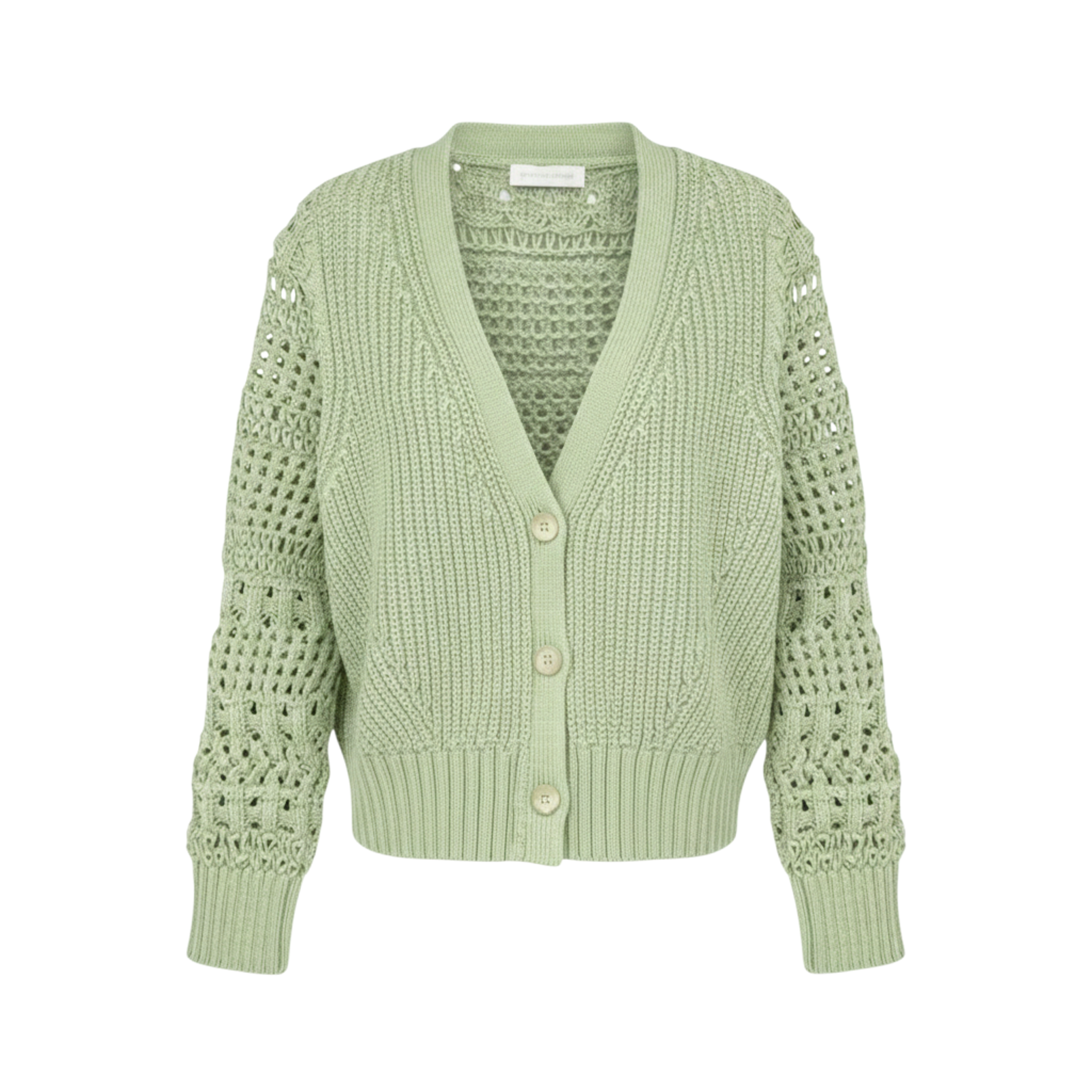 JONATHAN SIMKHAI Ambrose Crochet Cardigan in Sage S Jonathan Simkhai