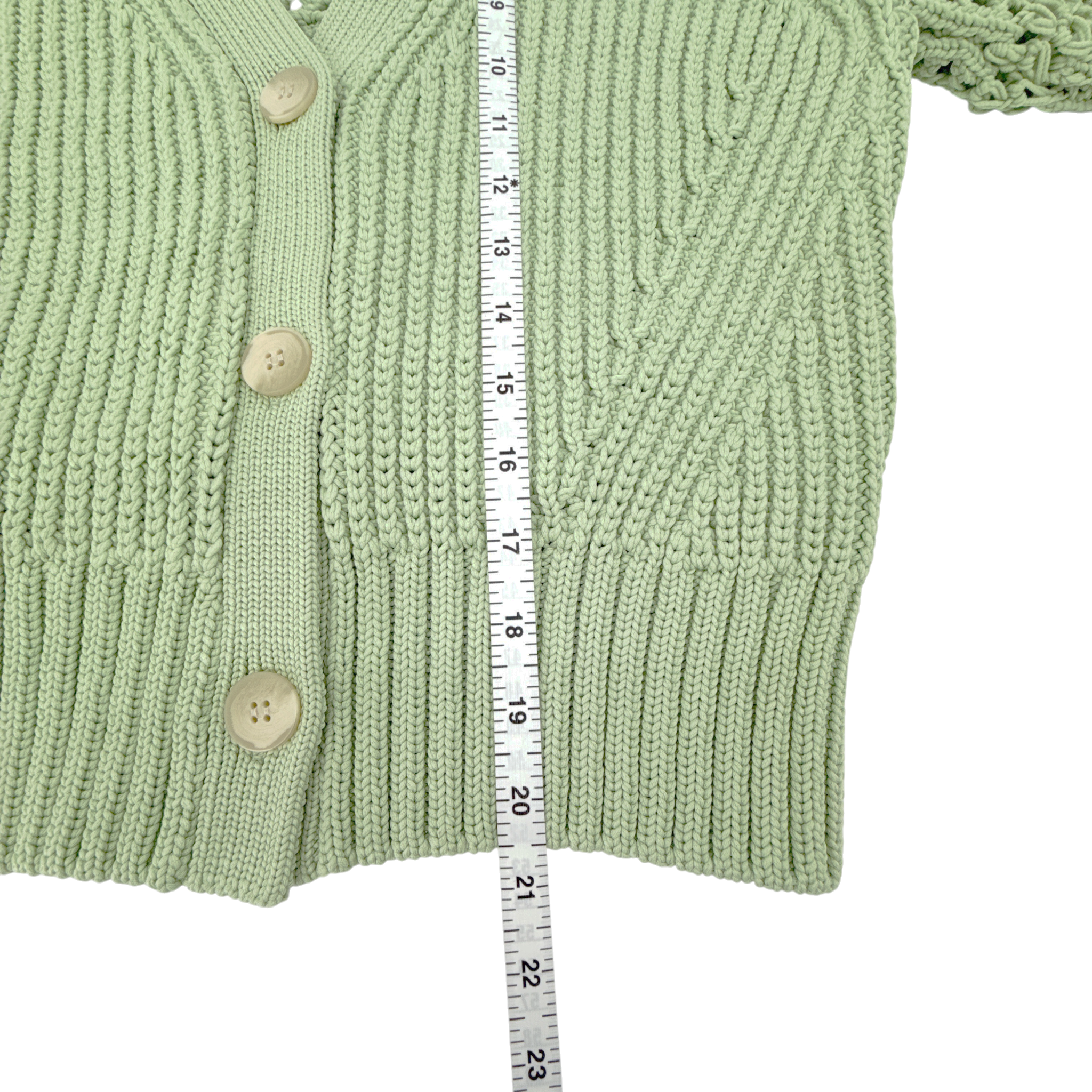 JONATHAN SIMKHAI Ambrose Crochet Cardigan in Sage S Jonathan Simkhai