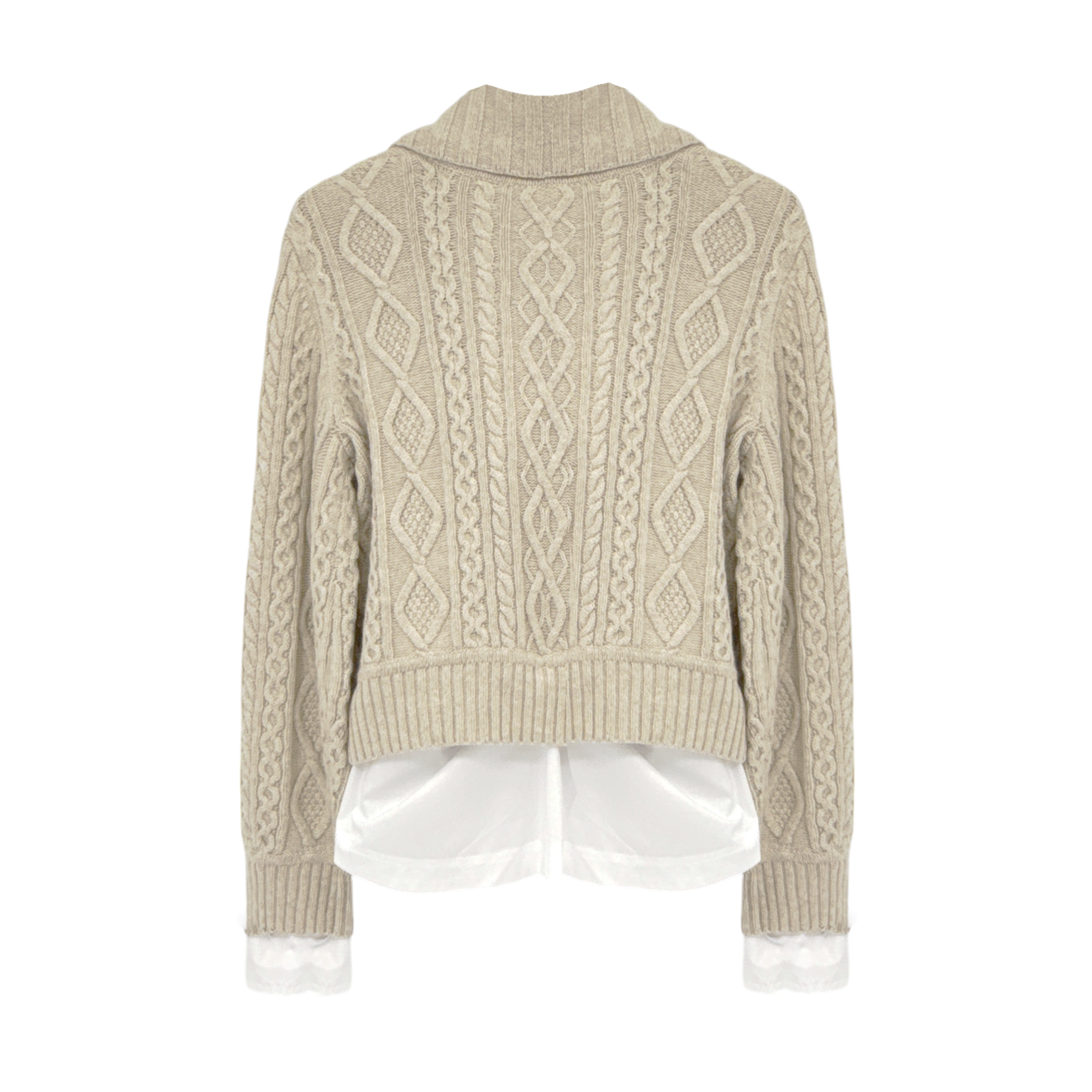 JONATHAN SIMKHAI Davina Patchwork Cardigan Jacket in Bone Multi M Jonathan Simkhai