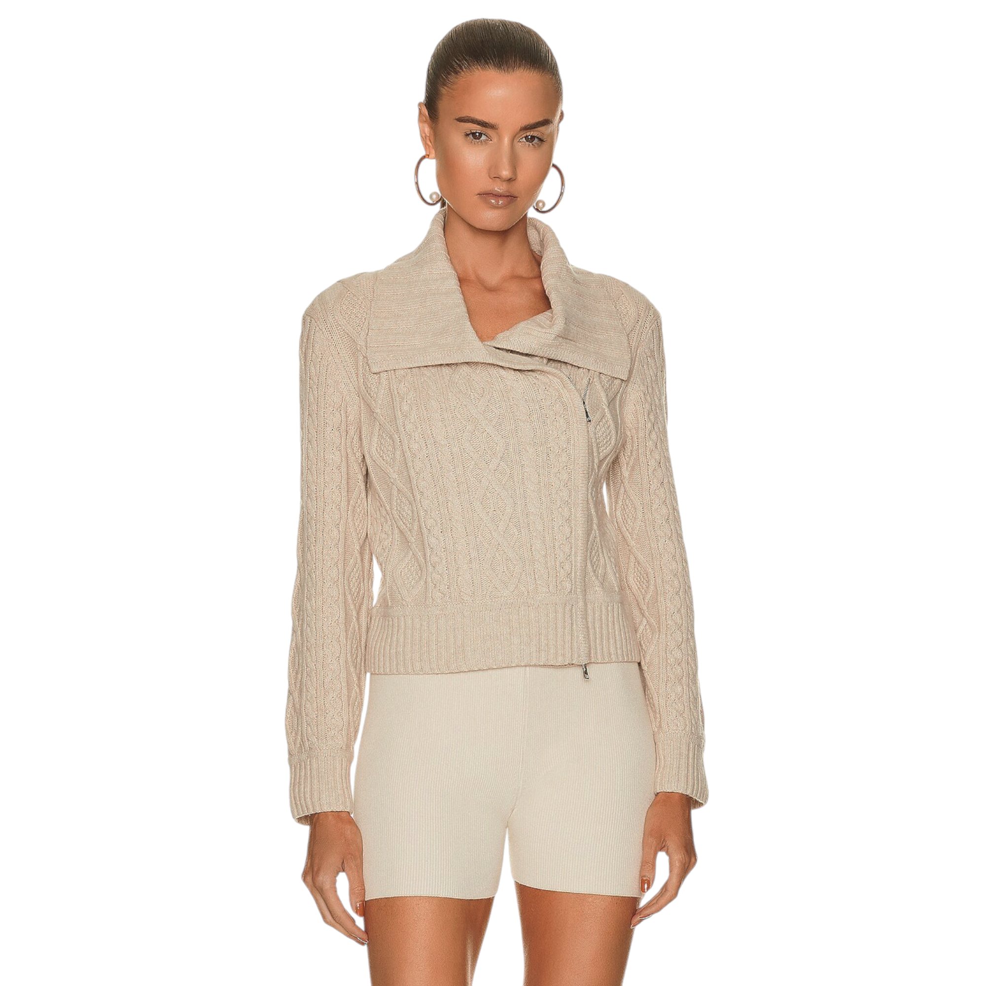 JONATHAN SIMKHAI Davina Patchwork Cardigan Jacket in Bone Multi M Jonathan Simkhai
