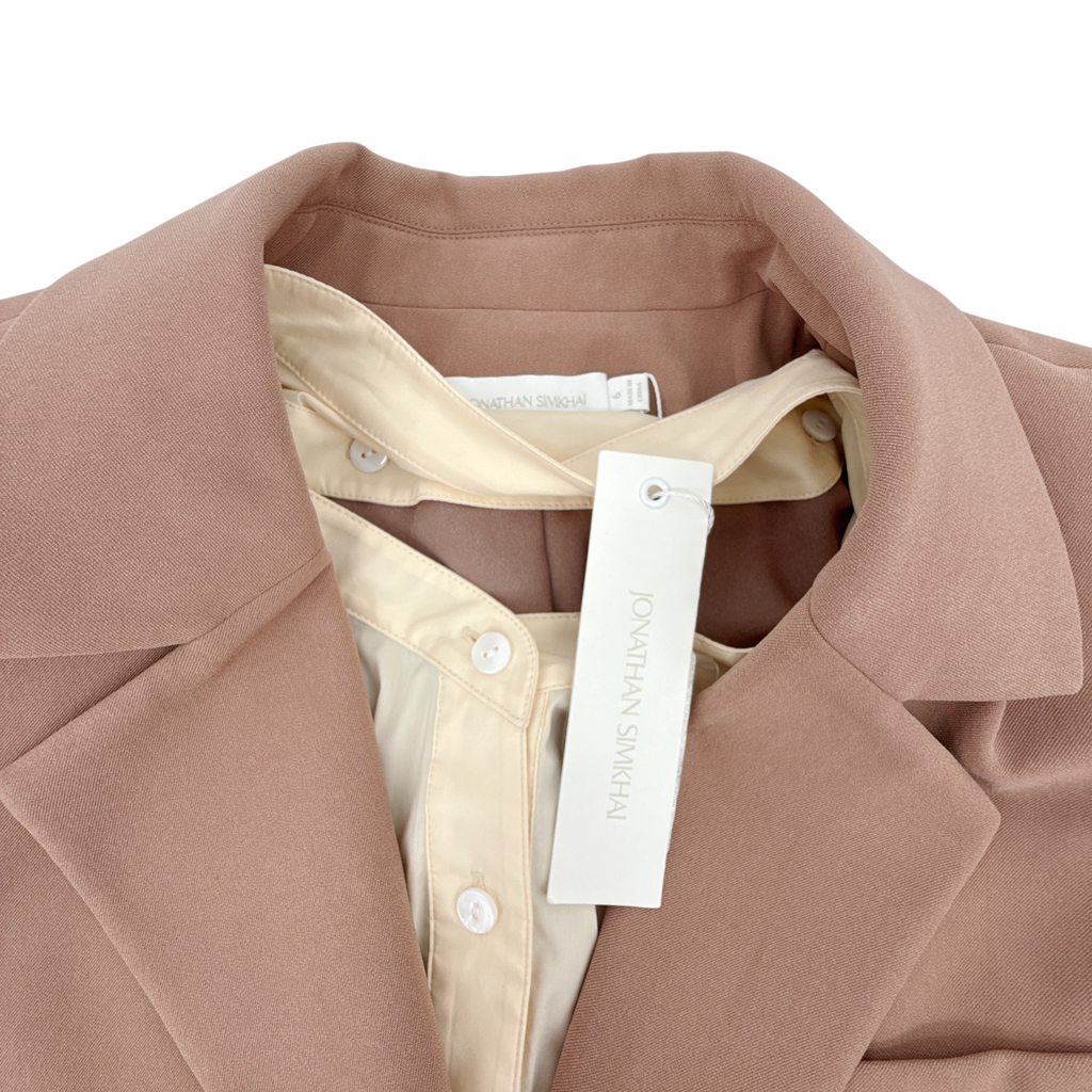 JONATHAN SIMKHAI Jubilee Blazer in Teak/Parchment 6|M Jonathan Simkhai