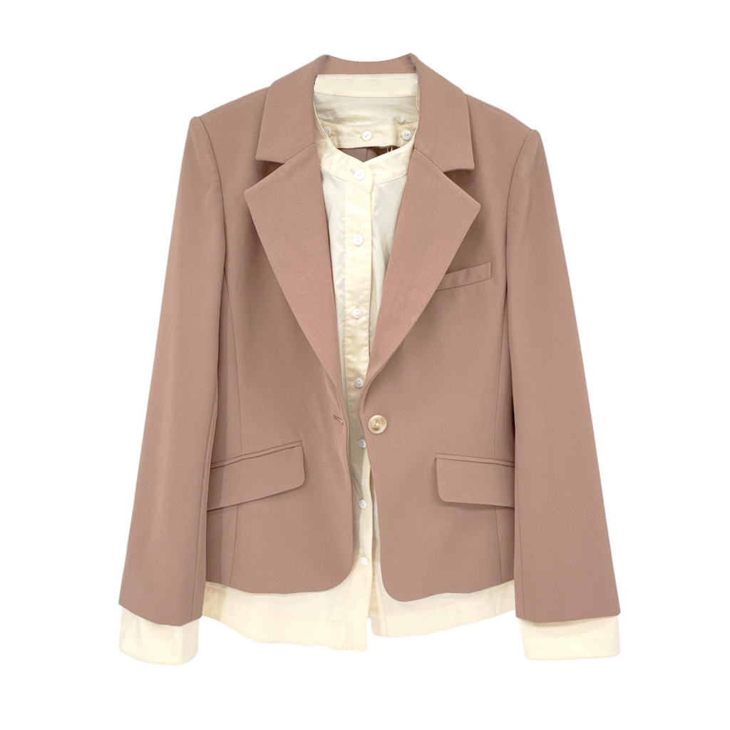 JONATHAN SIMKHAI Jubilee Blazer in Teak/Parchment 6|M Jonathan Simkhai