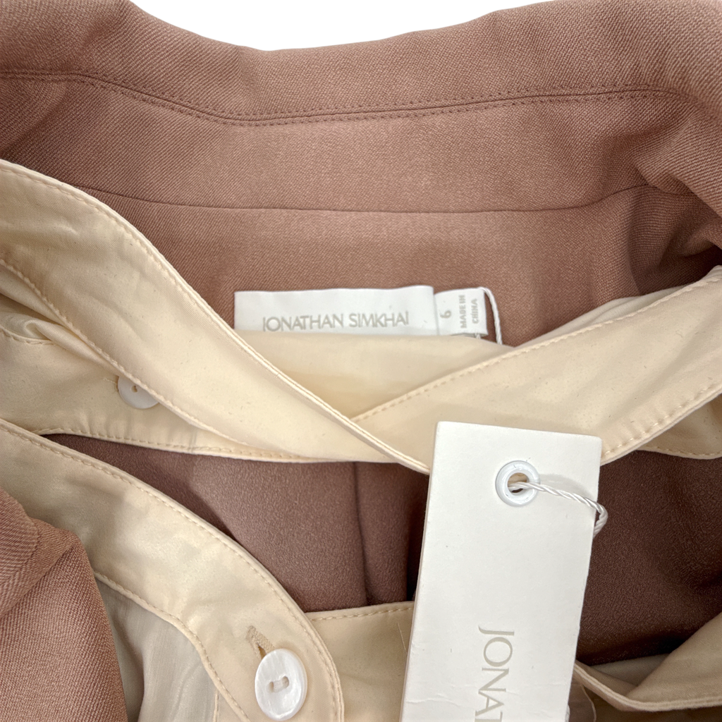 JONATHAN SIMKHAI Jubilee Blazer in Teak/Parchment 6|M Jonathan Simkhai