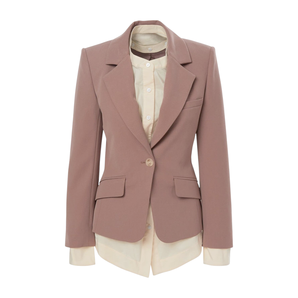JONATHAN SIMKHAI Jubilee Blazer in Teak/Parchment 6|M Jonathan Simkhai