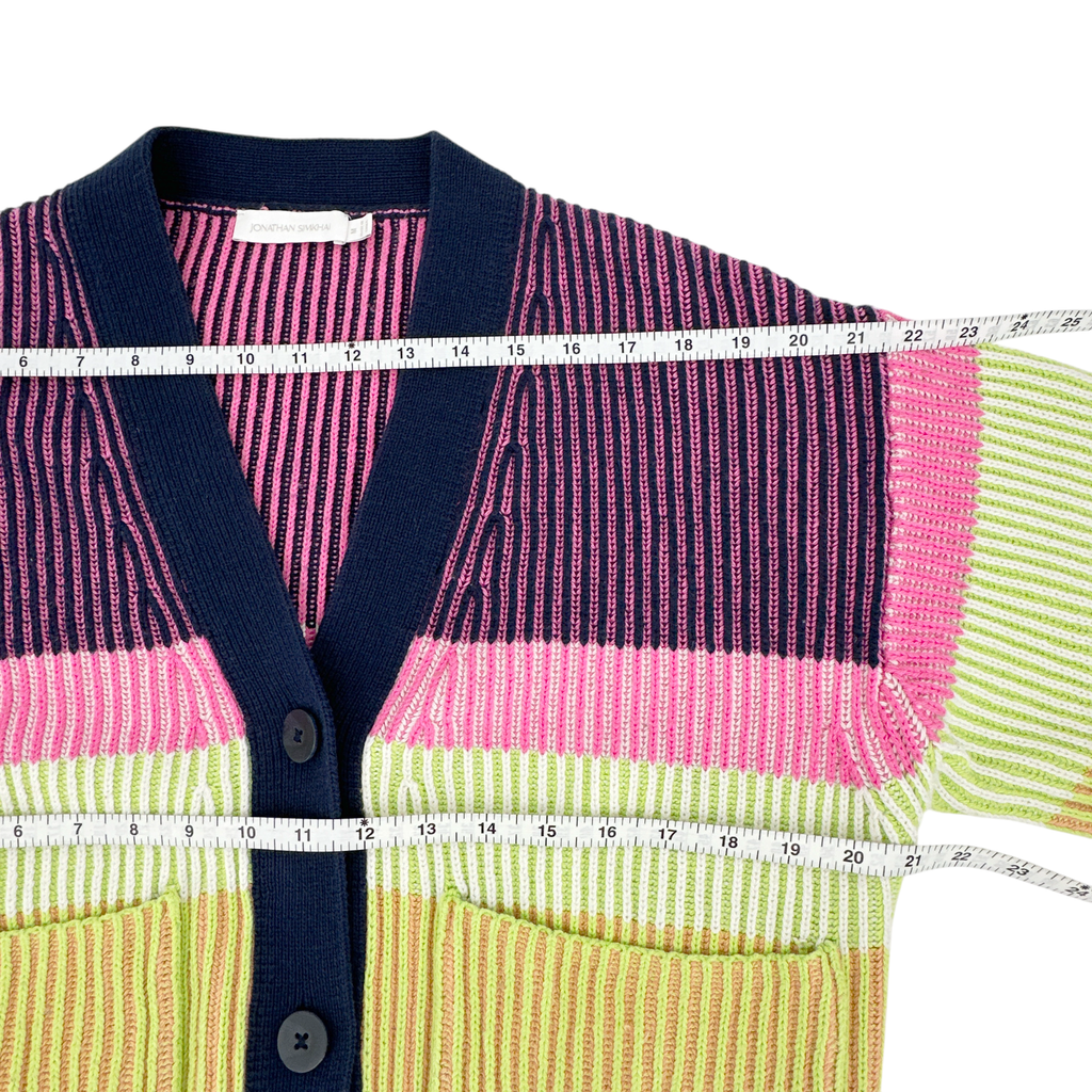 JONATHAN SIMKHAI Safford Cotton Cashmere Cardigan In Lime Multi M Jonathan Simkhai