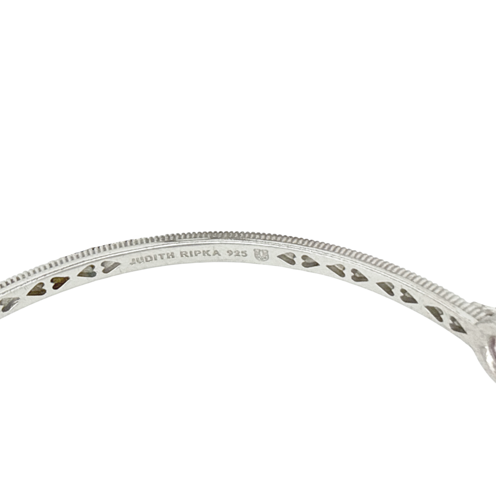 JUDITH RIPKA Sterling Silver Crystal Station Bracelet with Pink Cubic Zirconia Judith Ripka