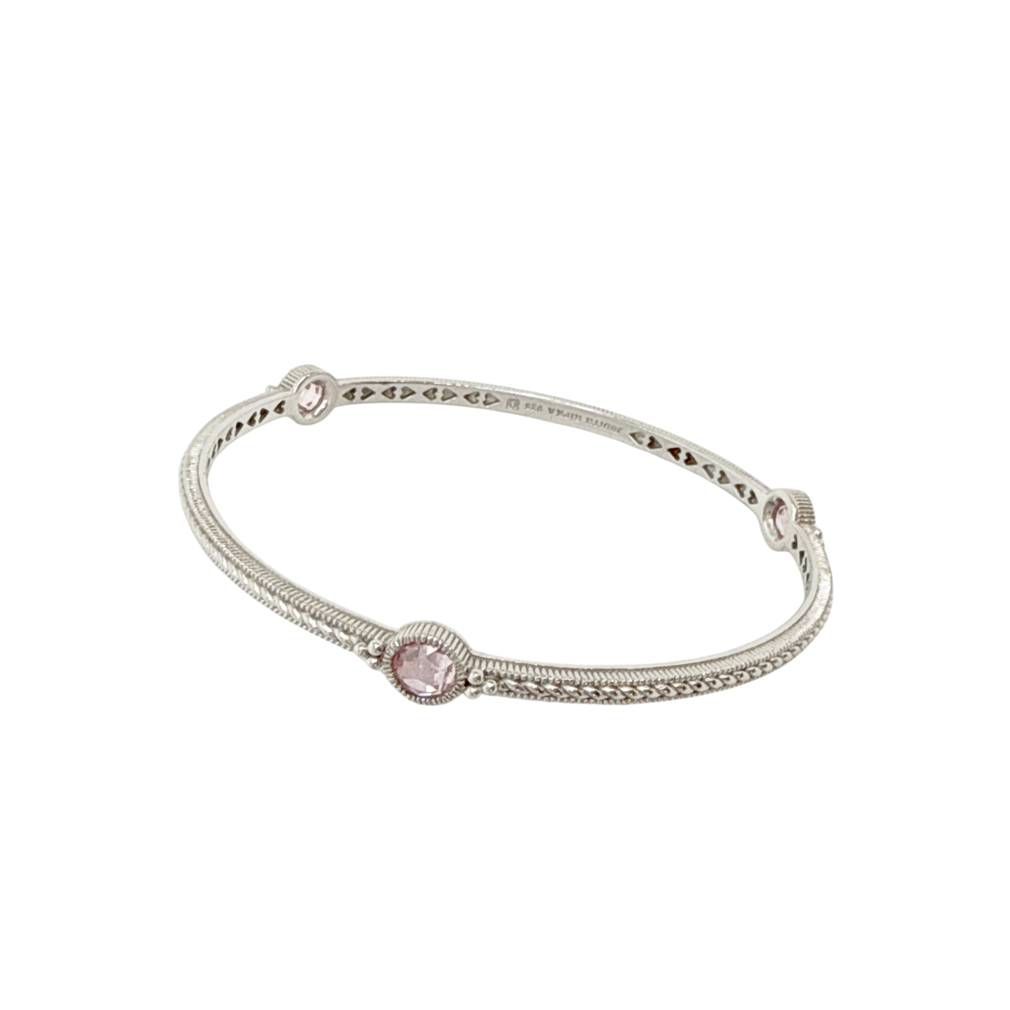 JUDITH RIPKA Sterling Silver Crystal Station Bracelet with Pink Cubic Zirconia Judith Ripka