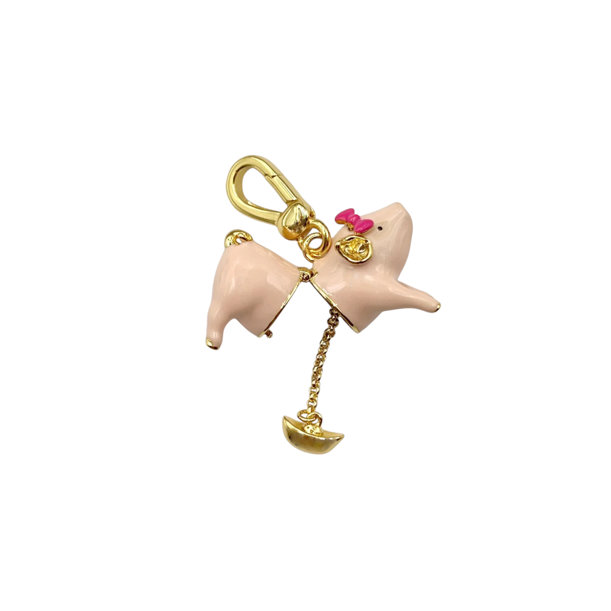 JUICY GRAPE Enamel Pink Pig Locket Charm Pendant Juicy Grape