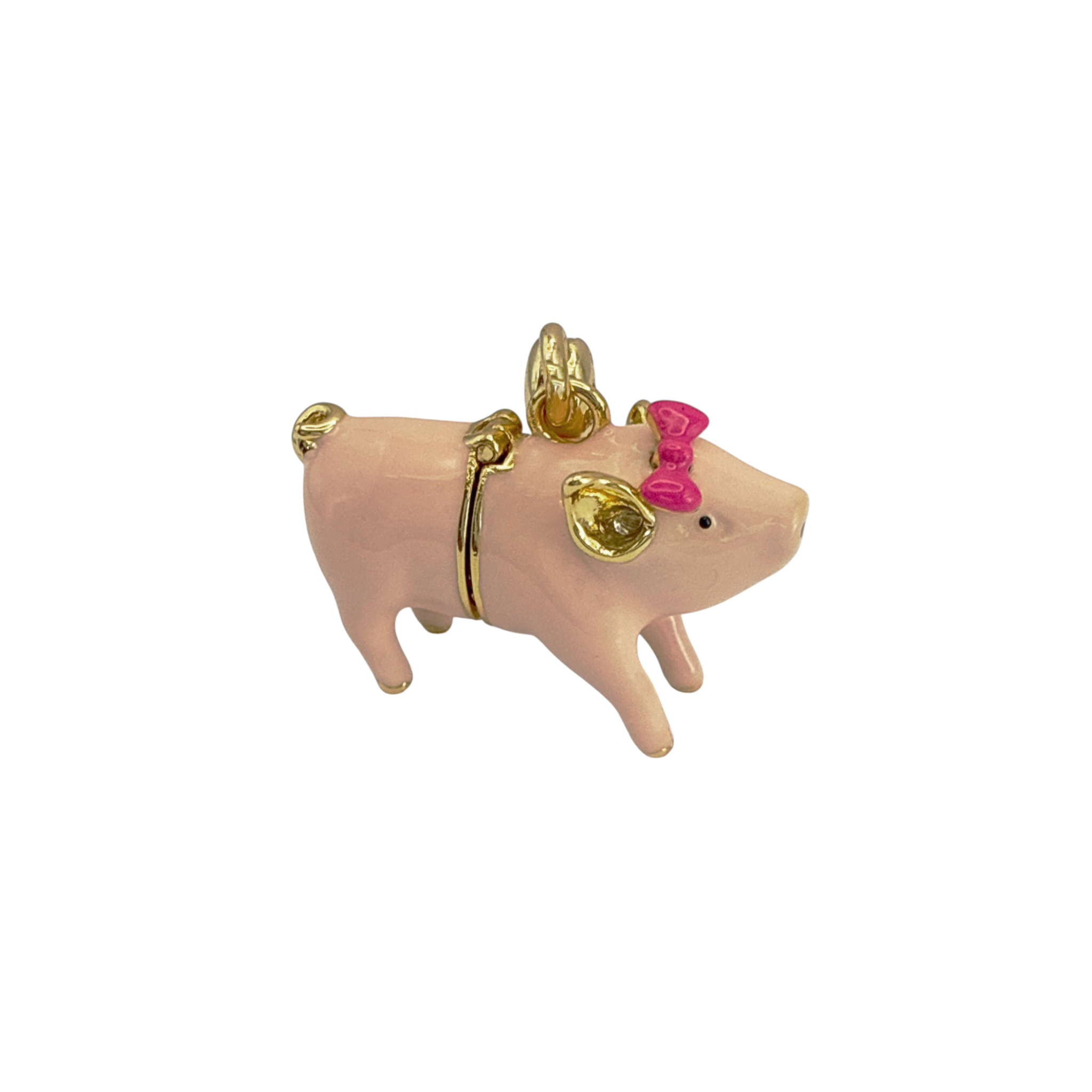 JUICY GRAPE Enamel Pink Pig Locket Charm Pendant Juicy Grape