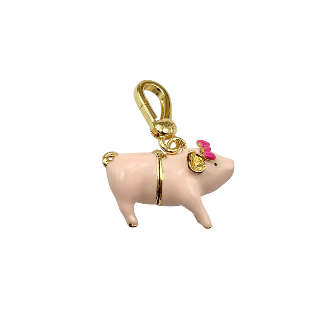 JUICY GRAPE Enamel Pink Pig Locket Charm Pendant Juicy Grape