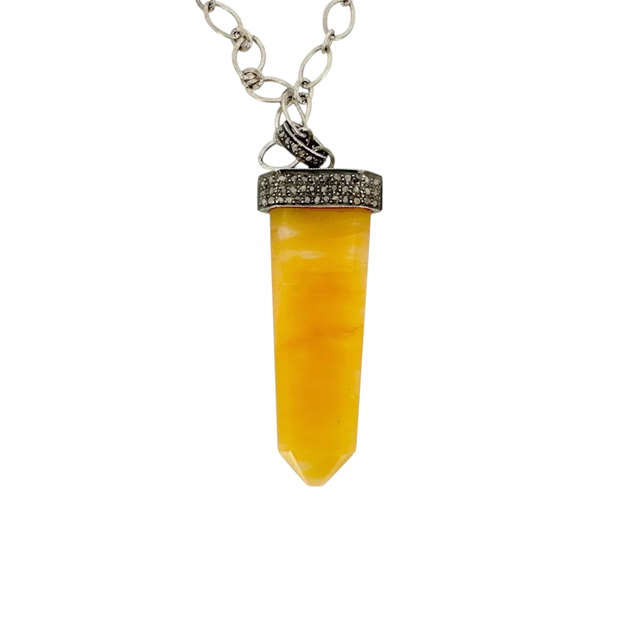JULIE ZANCANELLI Diamond Pave Yellow Arrow Pendant Julie Zancanelli