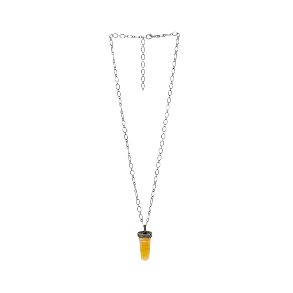 JULIE ZANCANELLI Diamond Pave Yellow Arrow Pendant Julie Zancanelli