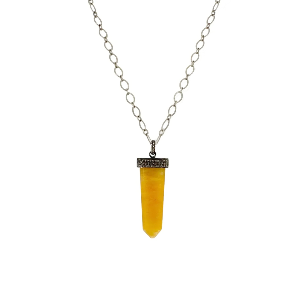 JULIE ZANCANELLI Diamond Pave Yellow Arrow Pendant Julie Zancanelli
