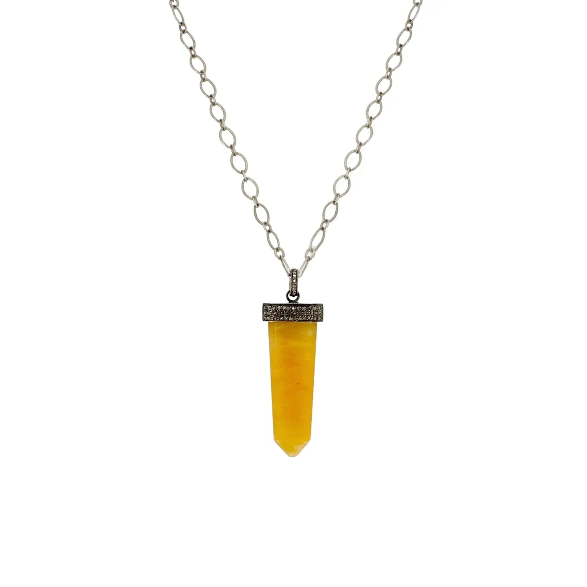 JULIE ZANCANELLI Diamond Pave Yellow Arrow Pendant Julie Zancanelli