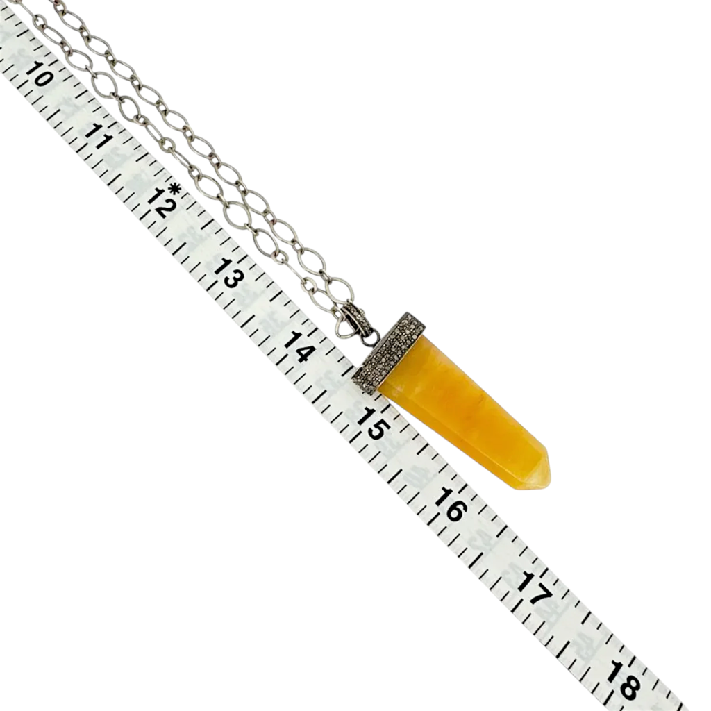 JULIE ZANCANELLI Diamond Pave Yellow Arrow Pendant Julie Zancanelli