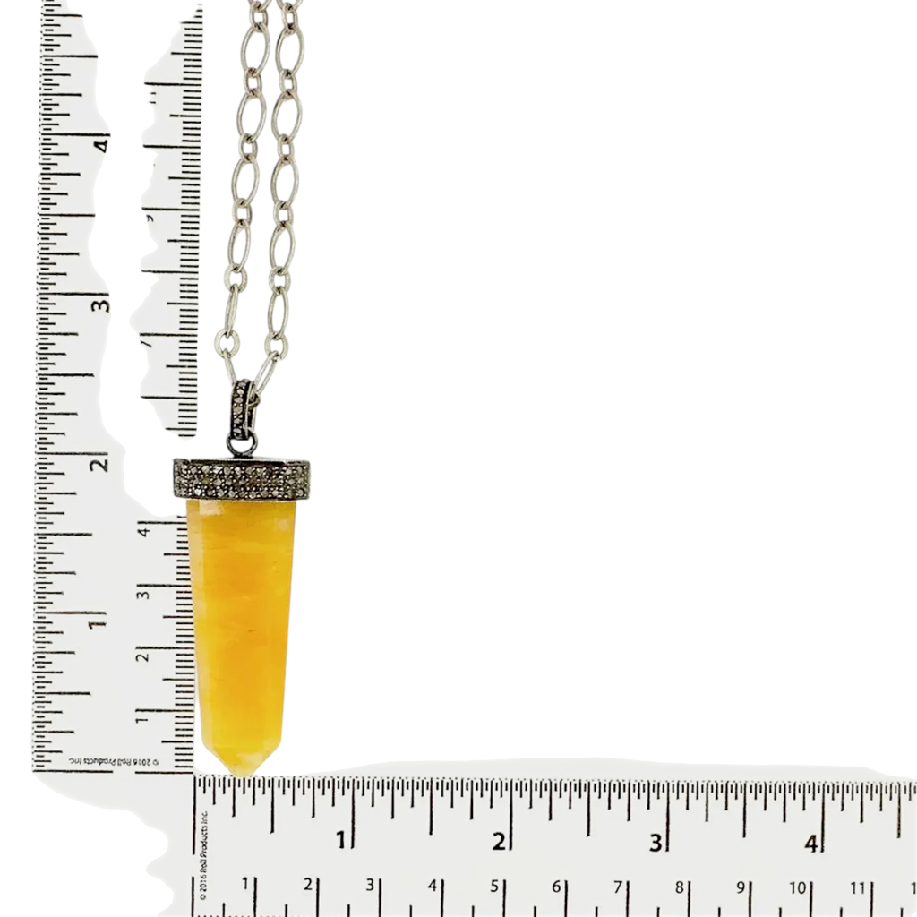 JULIE ZANCANELLI Diamond Pave Yellow Arrow Pendant Julie Zancanelli