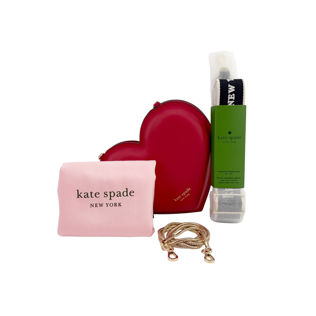 KATE SPADE New York 3D Heart Crossbody Bag+Logo Webbing Bag Strap Kate Spade New York