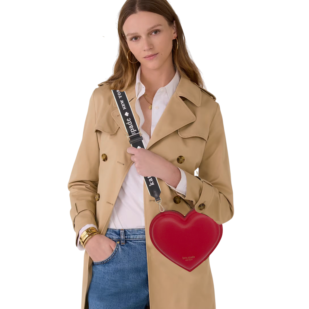KATE SPADE New York 3D Heart Crossbody Bag+Logo Webbing Bag Strap Kate Spade New York