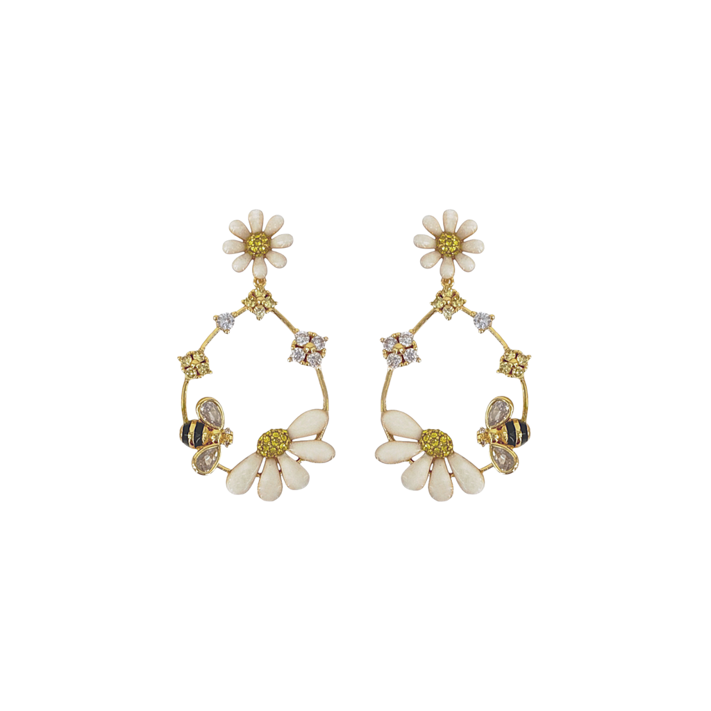 KATE SPADE New York Dazzling Daisies Statement Hoops Kate Spade New York