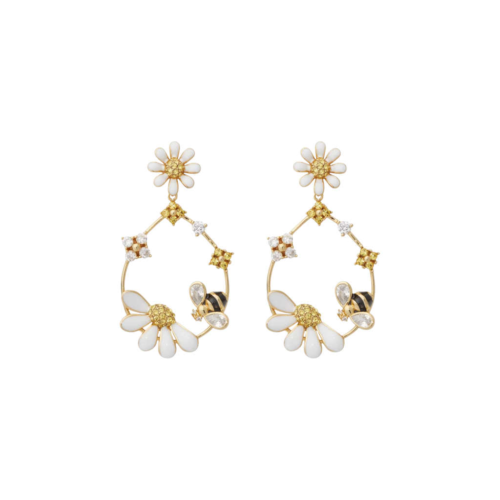 KATE SPADE New York Dazzling Daisies Statement Hoops Kate Spade New York