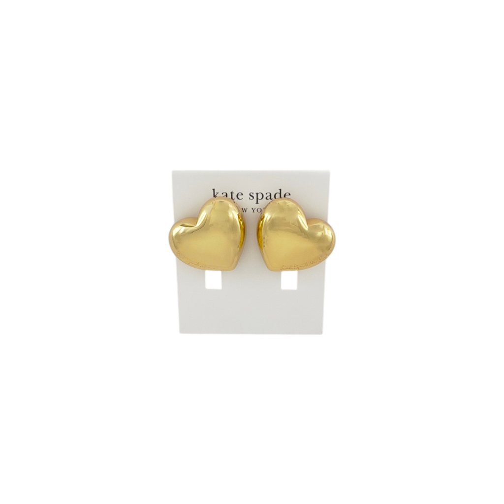 KATE SPADE New York Heart You Statement Studs in Gold Kate Spade New York