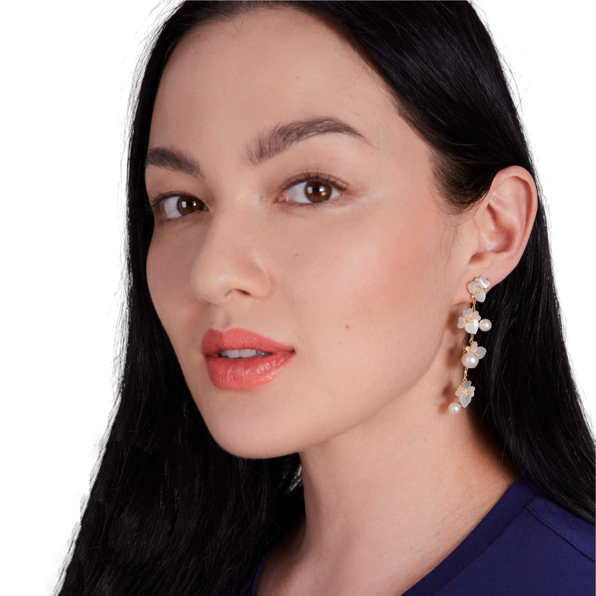 KATE SPADE New York Precious Pansy Statement Linear Earrings Kate Spade New York