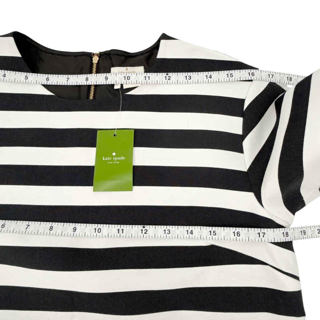KATE SPADE Stripe Ramona Top in Black & Cream 4|S Kate Spade New York