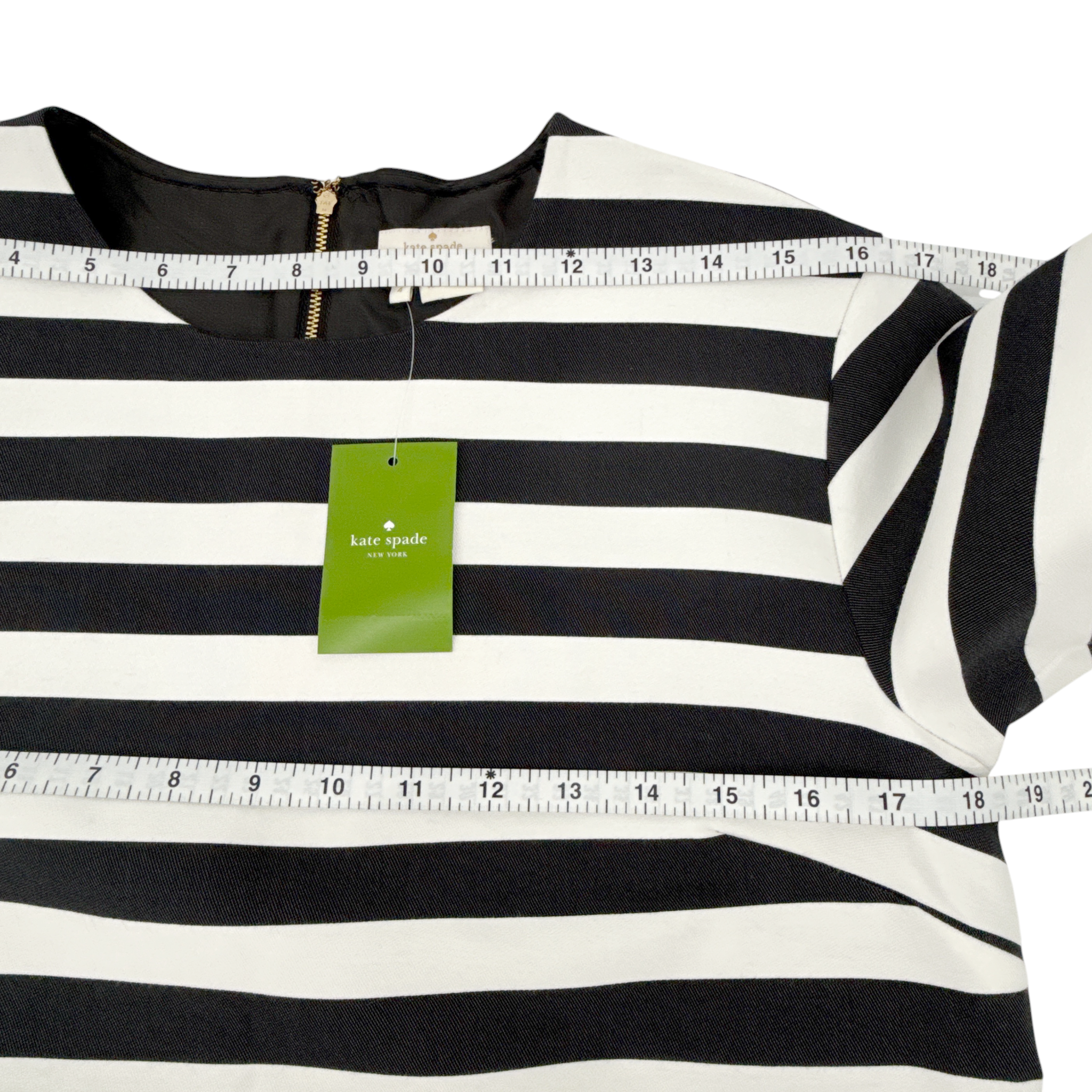 KATE SPADE Stripe Ramona Top in Black & Cream 4|S Kate Spade New York