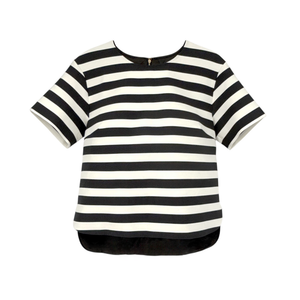 KATE SPADE Stripe Ramona Top in Black & Cream 4|S