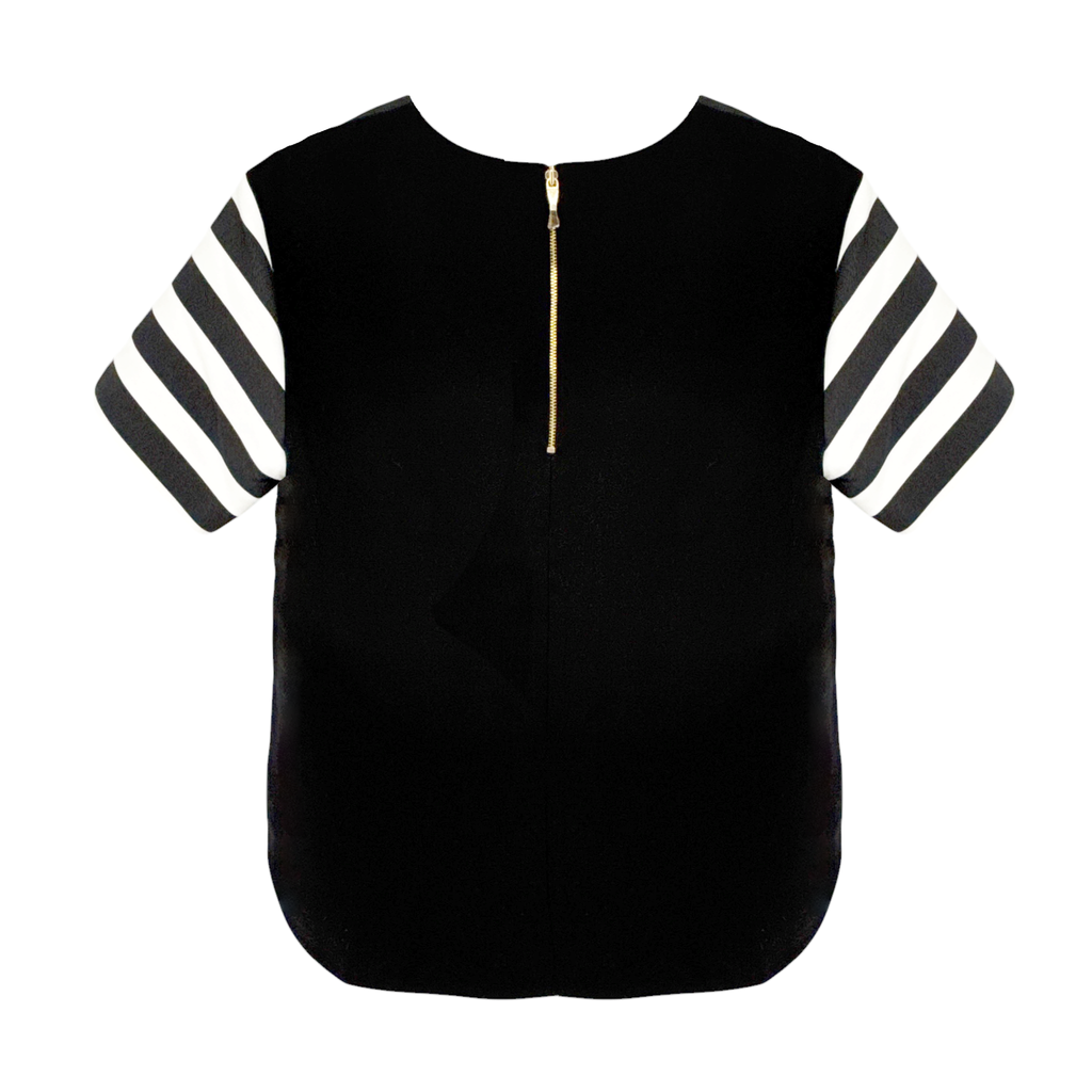 KATE SPADE Stripe Ramona Top in Black & Cream 4|S Kate Spade New York