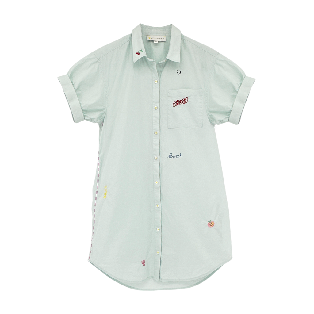 KERRI ROSENTHAL Nina Shirt Dress Happy Everything XS Kerri Rosenthal