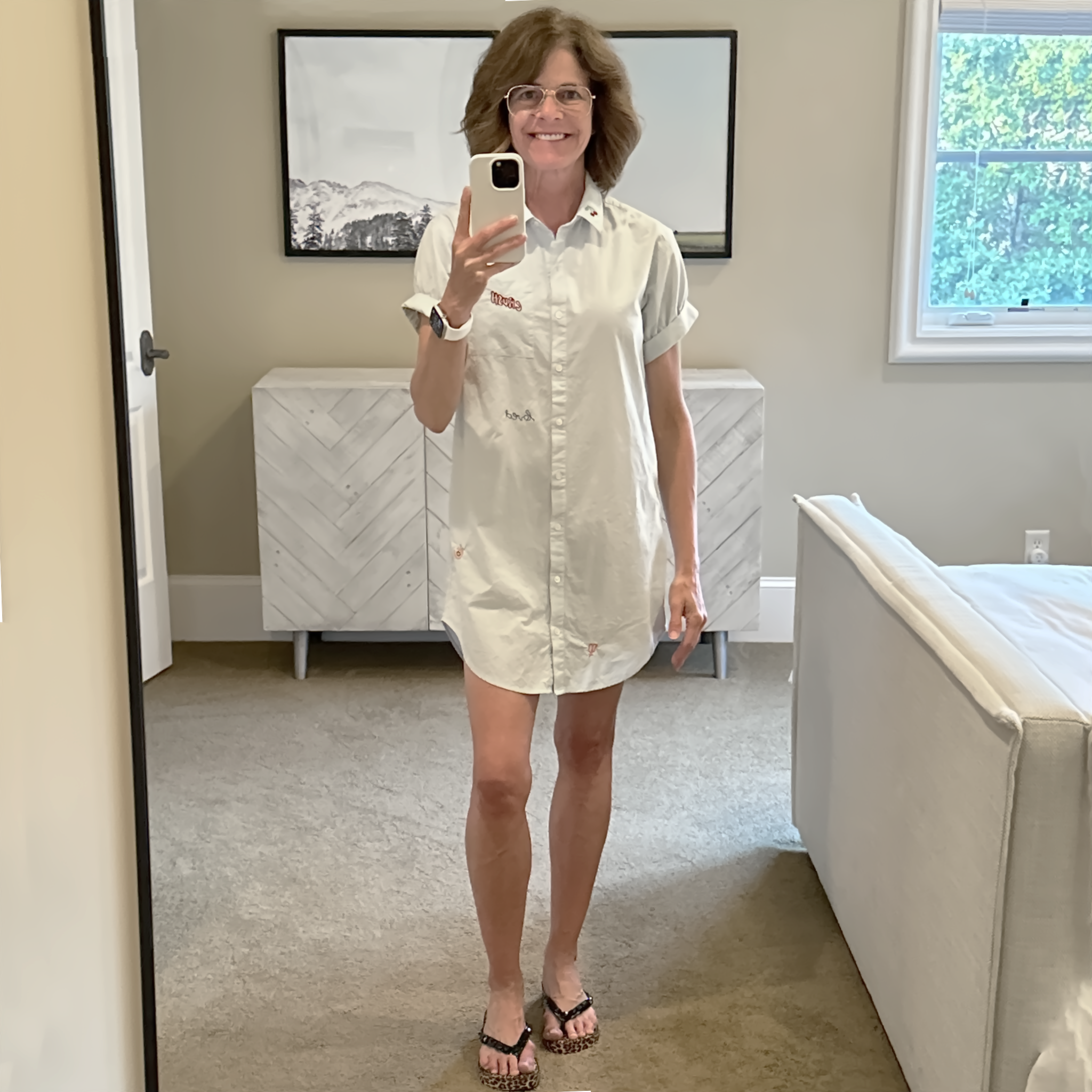KERRI ROSENTHAL Nina Shirt Dress Happy Everything XS Kerri Rosenthal