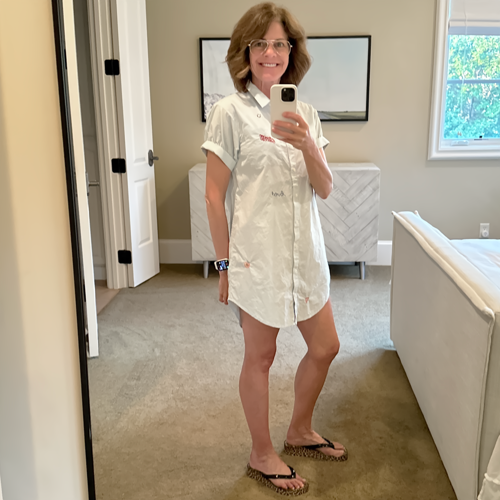 KERRI ROSENTHAL Nina Shirt Dress Happy Everything XS Kerri Rosenthal