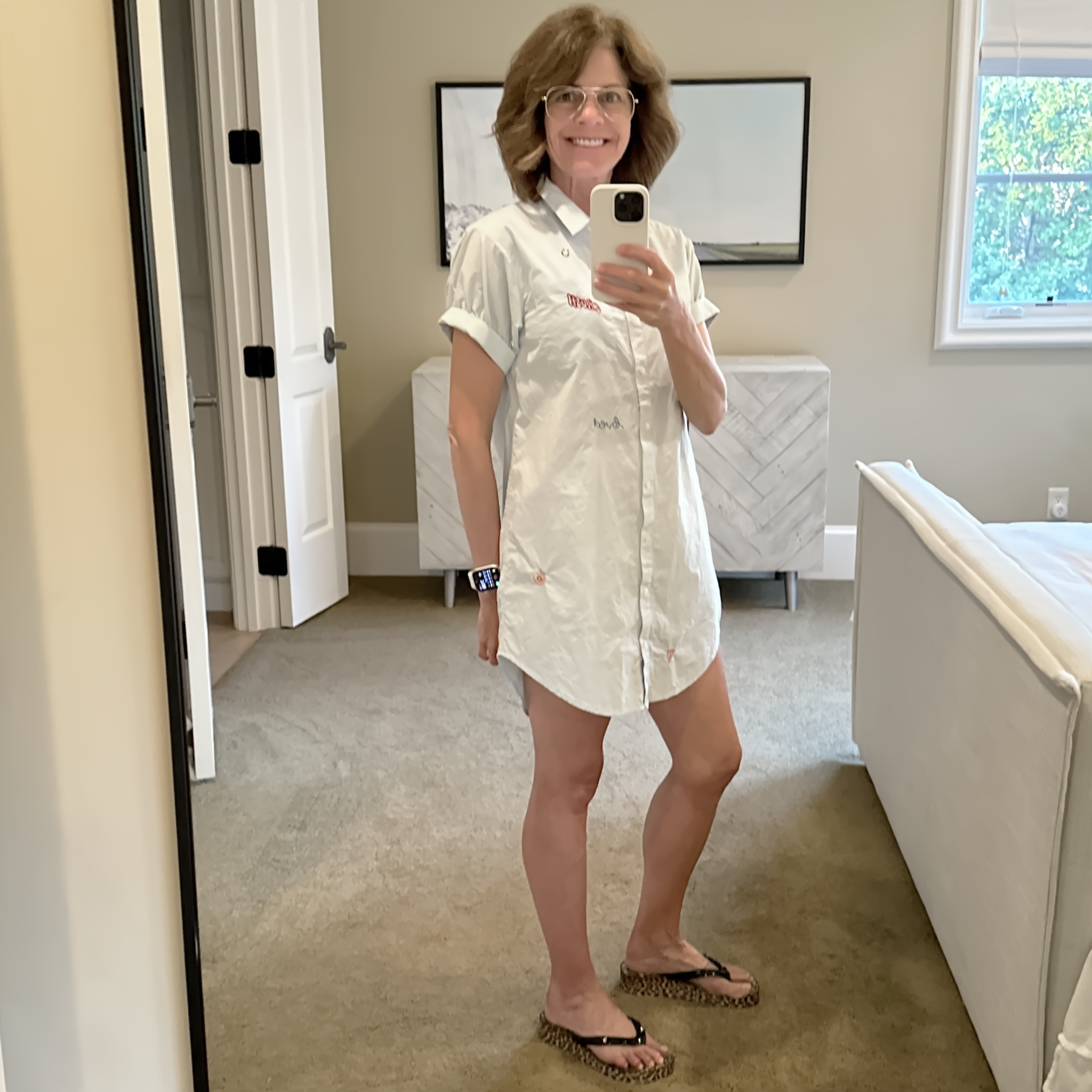 KERRI ROSENTHAL Nina Shirt Dress Happy Everything XS Kerri Rosenthal