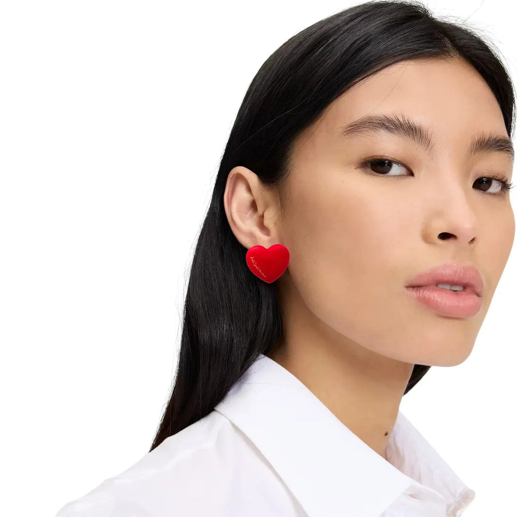 KATE SPADE New York Heart You Statement Studs Red - flyKAMP
