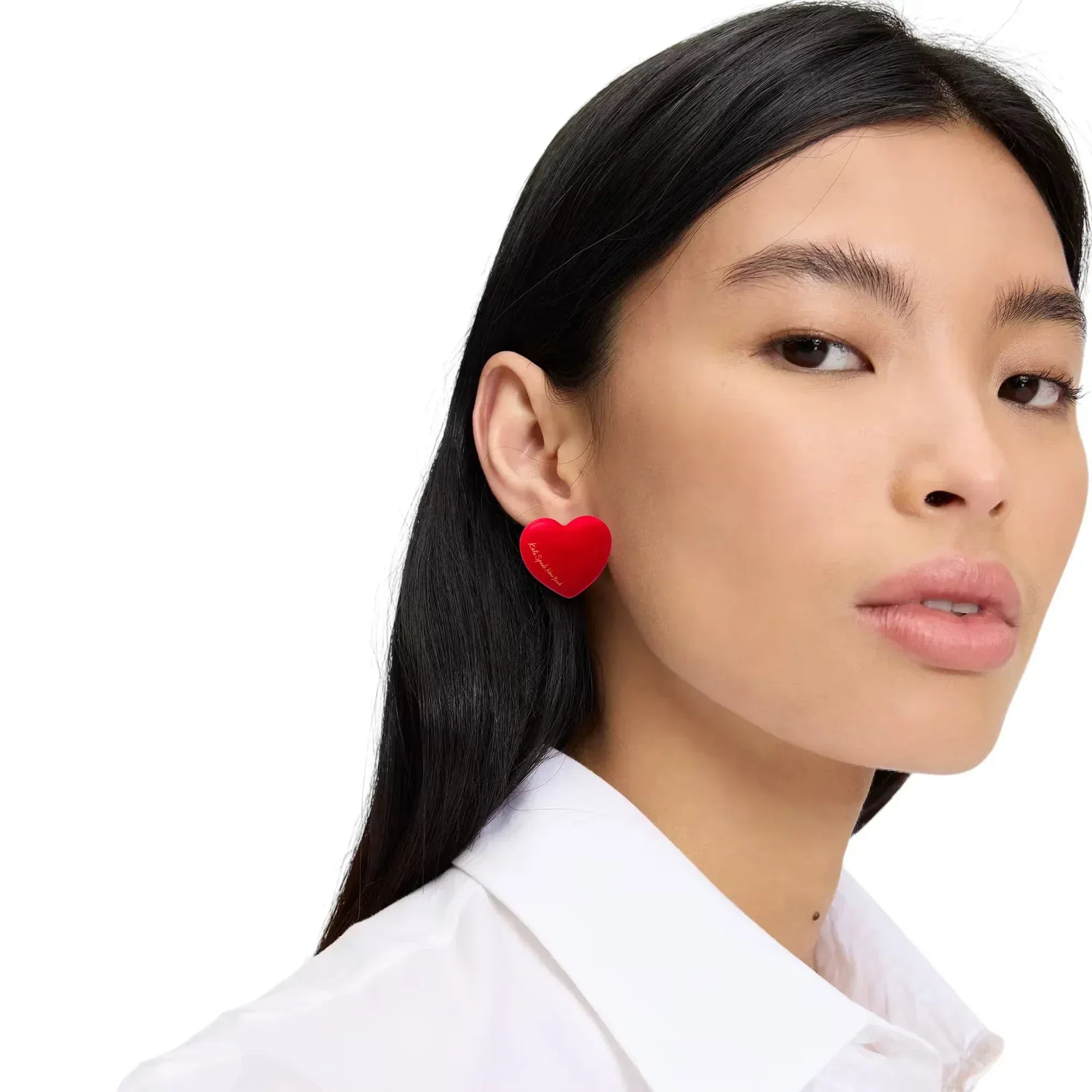 KATE SPADE New York Heart You Statement Studs Red - flyKAMP
