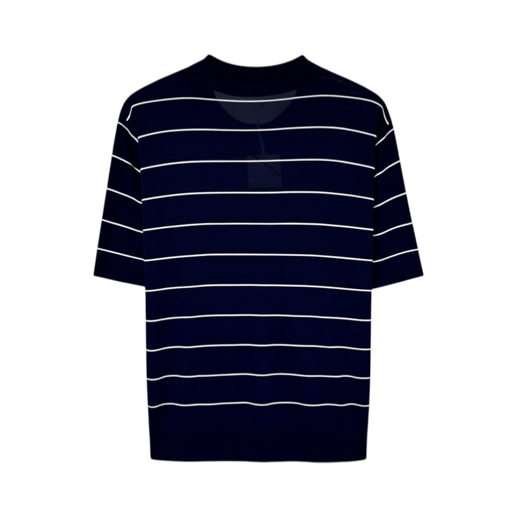 KULE Knit Polo Sweater in Navy L Kule