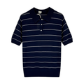 KULE Knit Polo Sweater in Navy L Kule