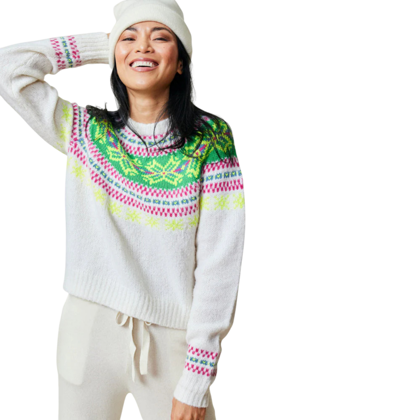 LINGUA FRANCA Nora Snowflake Crewneck S