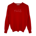 LINGUA FRANCA Nice Naughty Cashmere Crew in Red LINGUA FRANCA