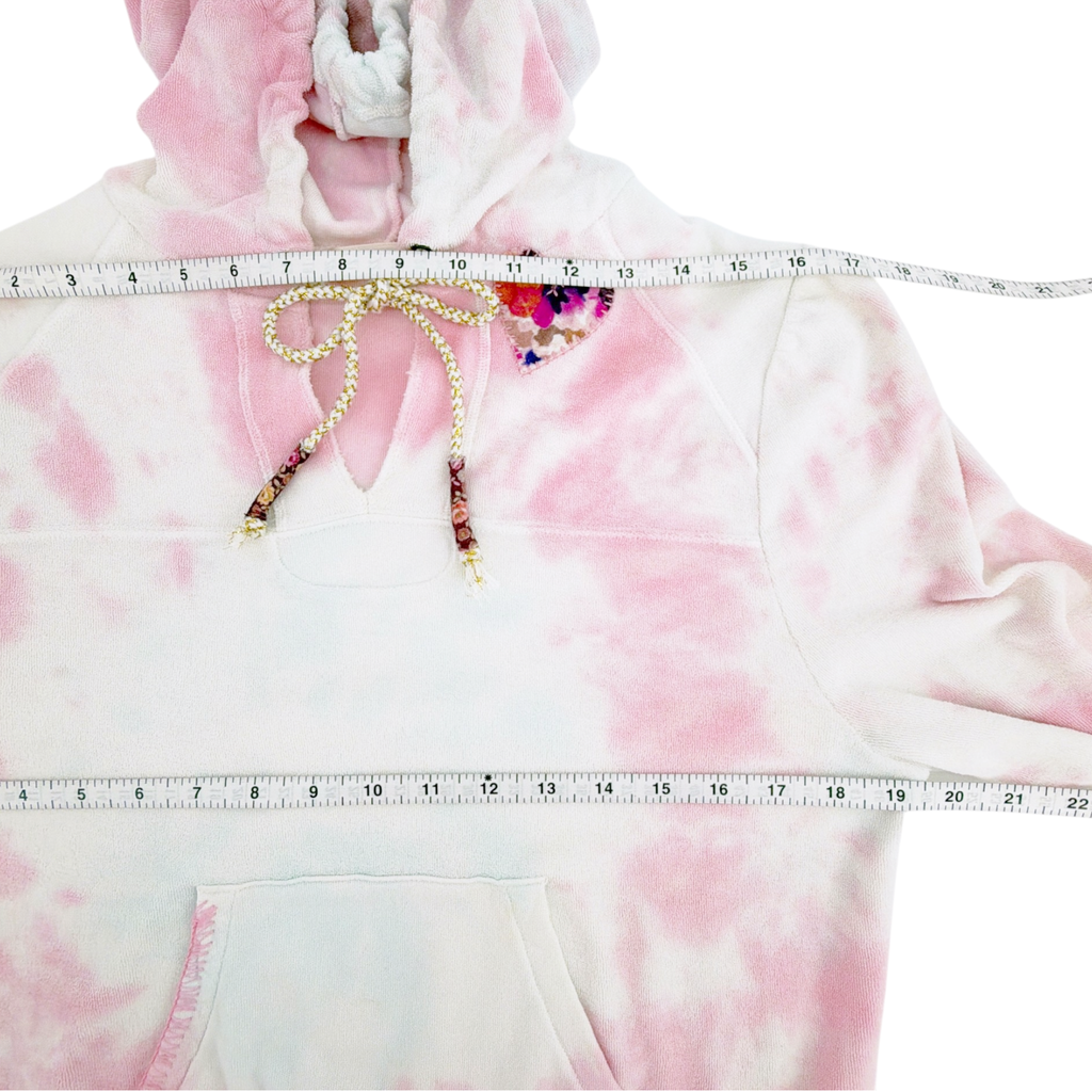 LOVESHACKFANCY Kirby Tie Dyed Terry Hoodie In Cherry Fizz S LoveShackFancy