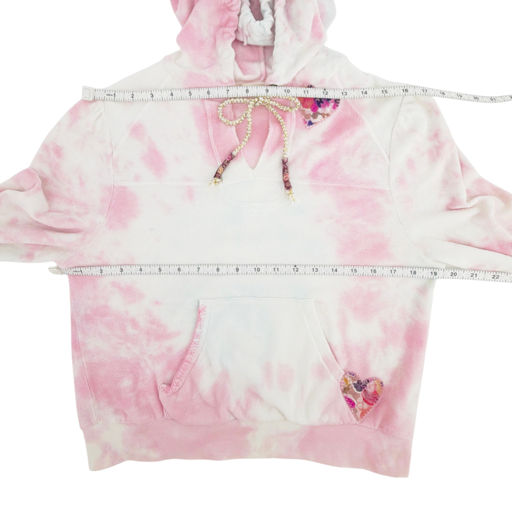 LOVESHACKFANCY Kirby Tie Dyed Terry Hoodie In Cherry Fizz S LoveShackFancy