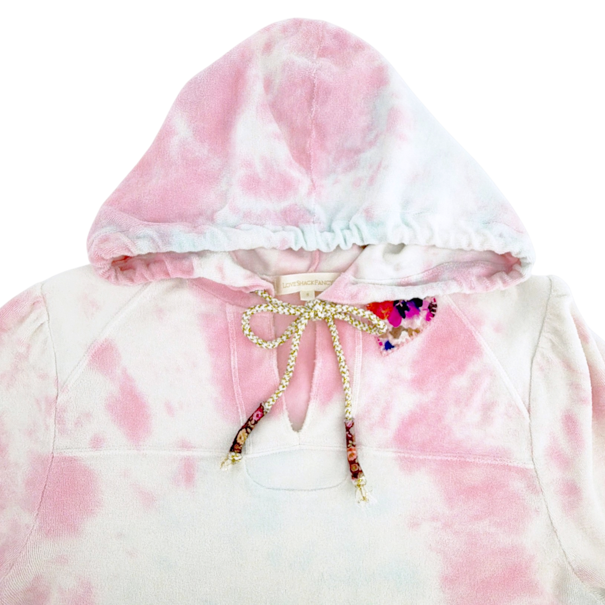 LOVESHACKFANCY Kirby Tie Dyed Terry Hoodie In Cherry Fizz S LoveShackFancy