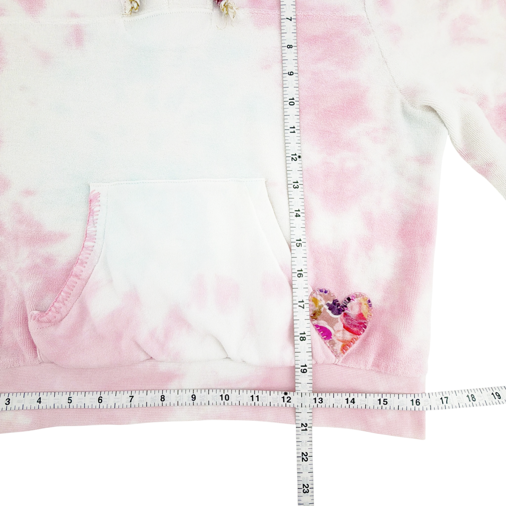 LOVESHACKFANCY Kirby Tie Dyed Terry Hoodie In Cherry Fizz S LoveShackFancy