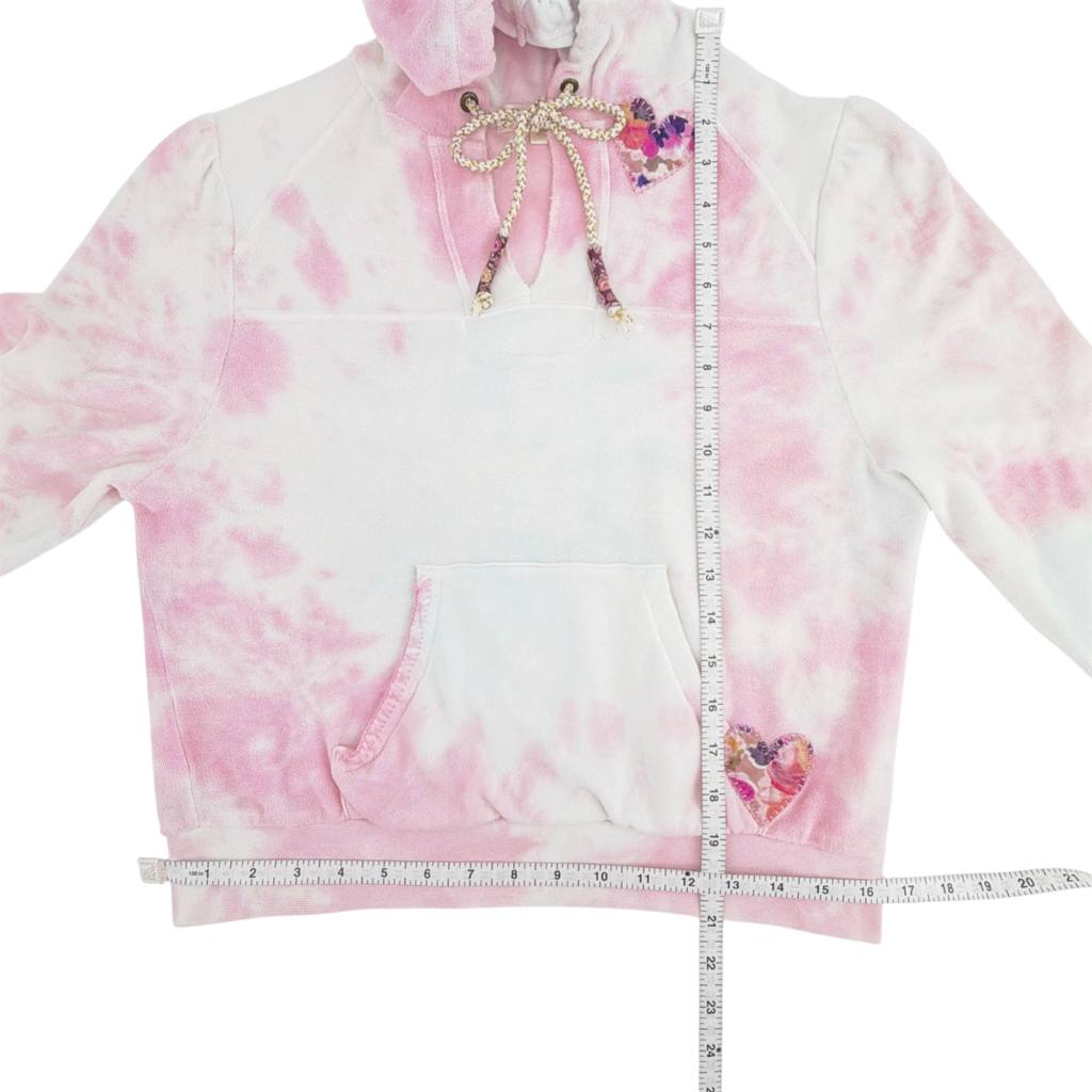 LOVESHACKFANCY Kirby Tie Dyed Terry Hoodie In Cherry Fizz S LoveShackFancy